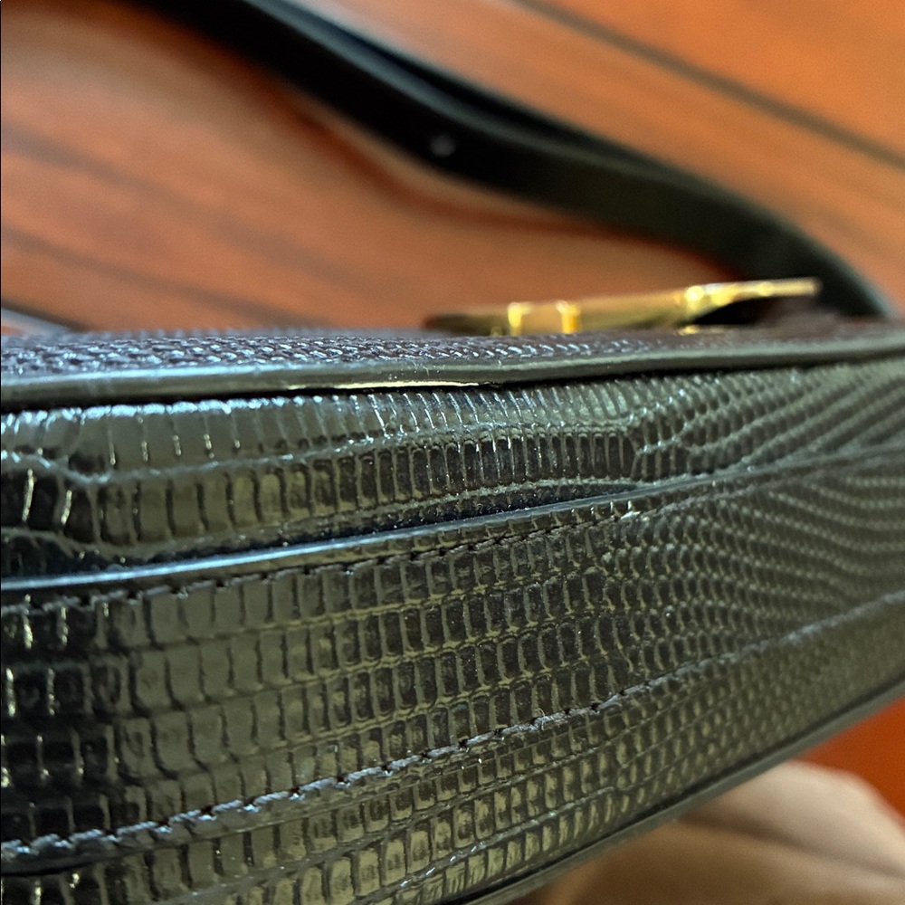 A.P.C. Black Grace Baguette Bag - Lizard Embossed - Picture 10 of 14